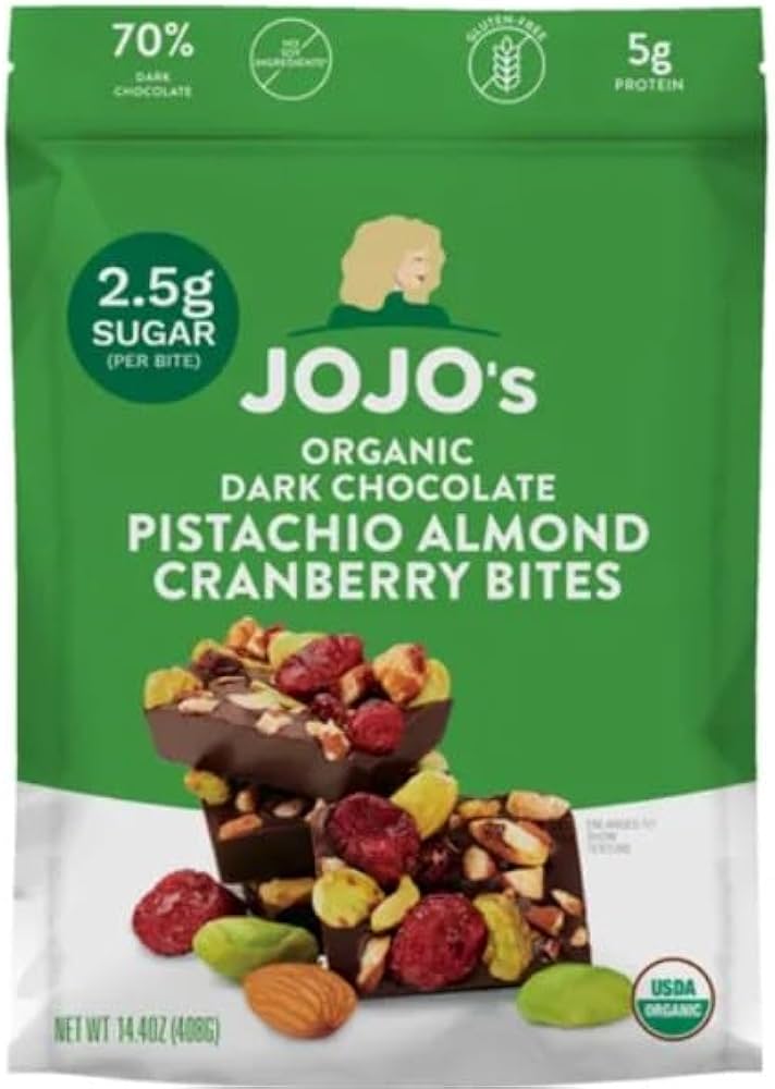 Amazon.com: JOJO's Dark Chocolate Pistachio, Almond, Cranberry